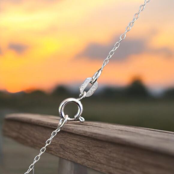 Yellow Cubic Zirconia Pendant Necklace 925 Sterling Silver November Birthdays - Picture 4 of 4